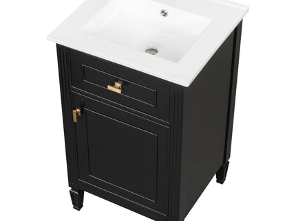 Bathroom Vanity With Sink, Adjustable Shelf, Tilt-Out Drawer