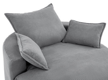 360° Swivel Accent Barrel Chair With Dual Layer Cushion And 3 Removable Pillows