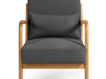 Leisure Chair With Solid Wood Armrest And Feet, Mid-Century Modern Accent Sofa, 1 Seat