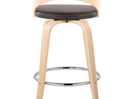 Grotto - Contemporary Fixed Height Counter Stool & Swivel, Round Footrest (Set of 2)