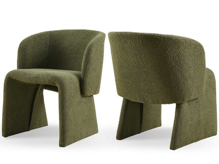 Modern Accent Chair Brown Single Sofa Chair, Upholstered Side Chair Teddy Comfy Chair For Dining Room / Bedroom / Living Room / Reception