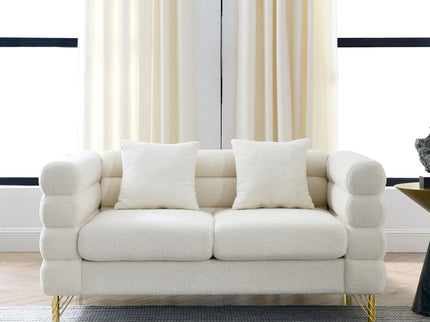 Oversized 2 Seater Sectional Sofa With Deep Seating And 2 Pillows
