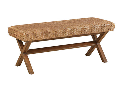 Bench With Water Hyacinth Seat - Brown