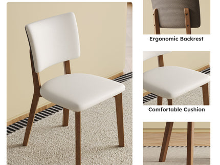 Dining Chair (Set of 2) - White / Deep Walnut