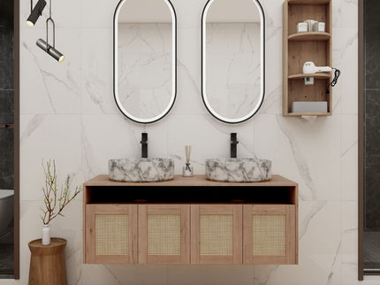 Bathroom Vanity & Art Sink And Storage Rack, Float Mounting Design