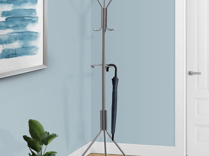 Coat Rack, Hall Tree, Free Standing, Hanging Bar, 6 Hooks, Entryway, Contemporary & Modern