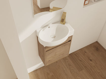 Modern Bathroom Vanity With Ceramic Basin, Wall Mounted Floating Sink Combo, Storage Cabinet