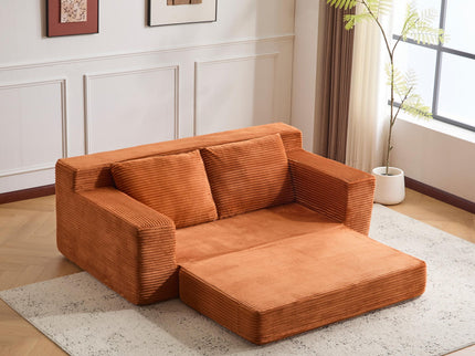 Comfortable Deep Seat Loveseat Sofa Bed, Reversible Cushion With Pillows