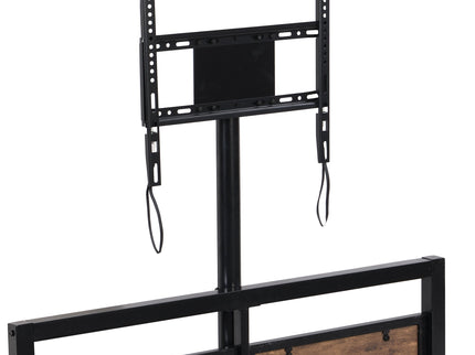 Twin Size Platform Bed With Headboard And Footboard, 2 Storage Drawers And Rotatable TV Stand - Black