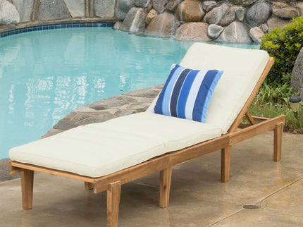 Ariana - Wood Chaise Lounge With Cushion