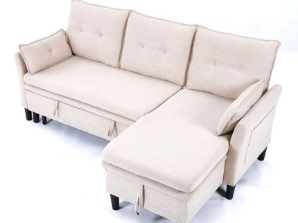 L-Shaped Reversible Chaise Sectional Sofa With Storage
