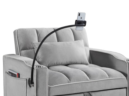 Convertible Sleeper Chair Sofa Bed Adjustable Pull Out Sleeper Chair Bed Multi-Pockets Folding Sofa Bed For Living Room Bedroom Small Space, 3 In 1 Sofa Bed
