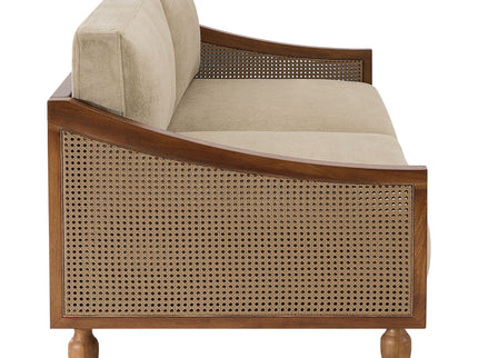3 Seater Sofa With Rattan Armrests