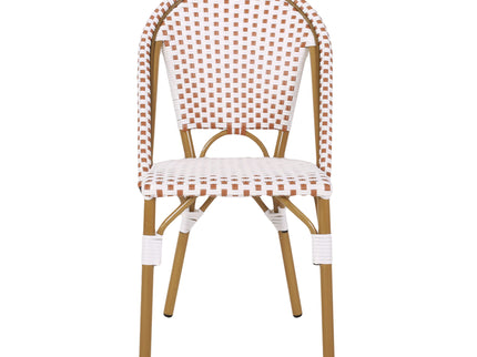 Outdoor Rattan And Aluminum French Bistro Chairs Set