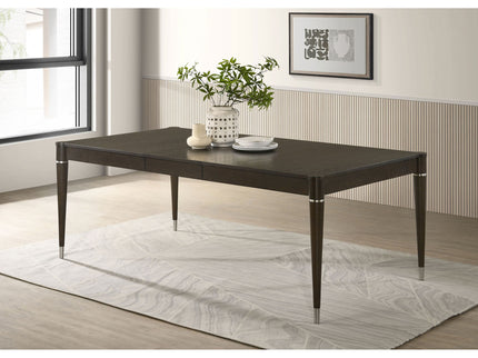 Blakely - Leaf Dining Table With Tapered Legs Accents - Ash Brown