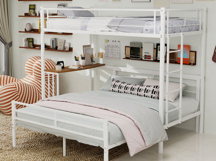 Bunk Bed With Built In Desk & Guardrail Frame