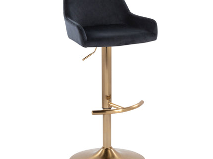 Daniella - Contemporary Adjustable Barstool With Swivel With Rounded T Footrest (Set of 2)