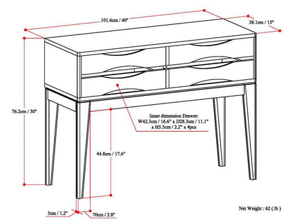 Harper - Hallway Console Table - Walnut Brown