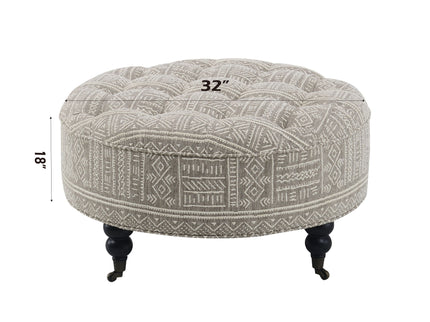 Upendo - Pattern Ottoman With Casters - Multi