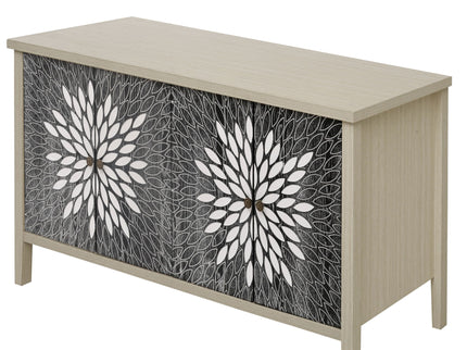 Modern Storage Cabinet With 4 Doors & Adjustable Shelves