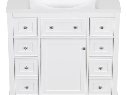 Modern Bathroom Vanity With Sink Combo, 6 Drawers And 1 Cabinet