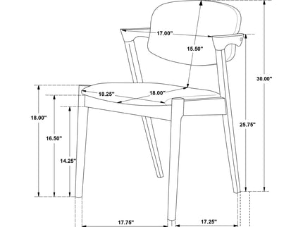 Modern Dining Chair And Zigzag Arm Design (Set of 2)