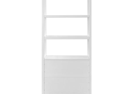 Modern Tall Storage Bookcase Cabinet With 2 Open Shelves & Double Doors