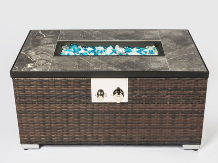 Outdoor Propane Fire Pit Table - Brown