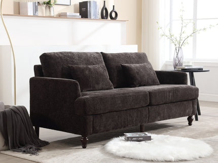 Mid Century Modern Fabric Loveseat Sofa, 2 Seat Upholstered Couch