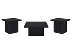 Black / 3 Pc. Coffee Table, 2 End Tables