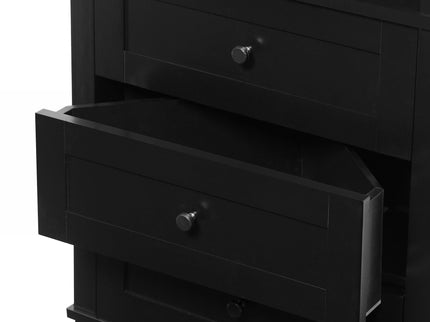Tall Storage Cabinet With 3 Drawers And Adjustable Shelves For Bathroom