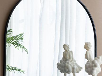 Arched Mirror With Metal Frame, Wall Mirror For Living Room Bedroom Entryway