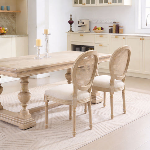 French Country Dining Chairs & Round Back (Set of 2)