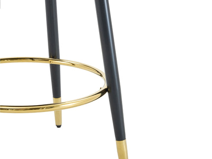 Upholstered Rotatable Bar Chair With Metal Legs For Dining Room