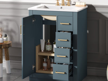 Modern Bathroom Vanity With 1 Door And 3 Drawers