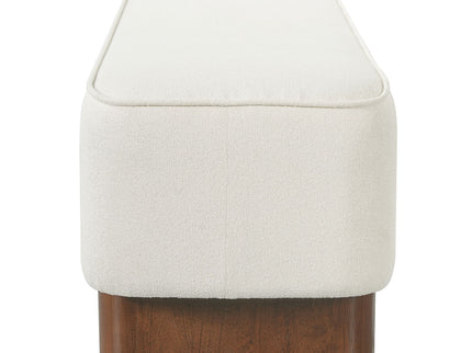 Upholstered Ottoman Bench With Thick Padded Design - Beige