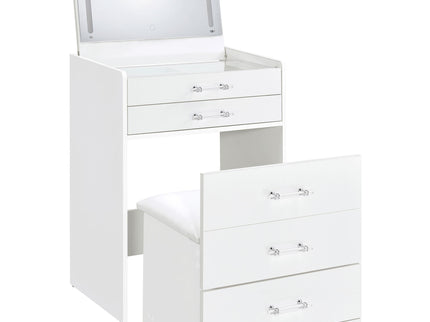 Ayuba - 3 Drawer Makeup Vanity Table With Mirror And Stool