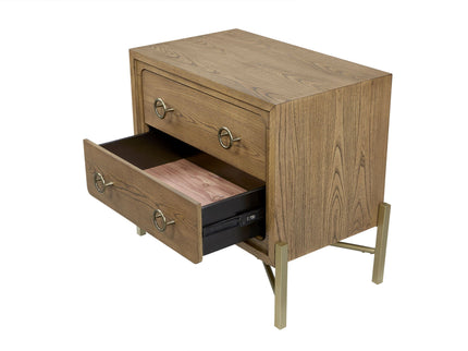 2 Drawer Nightstand With USB - Latte