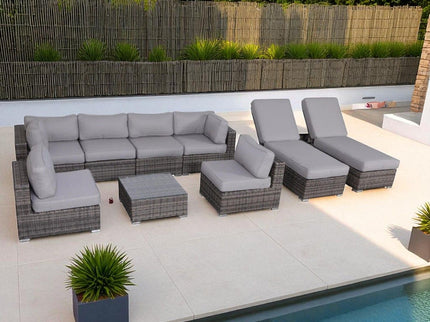 Seating Set With Cushions Handcrafted Wicker Design