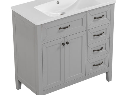 Modern Bathroom Vanity With Sink, Freestanding With Drawers And Doors