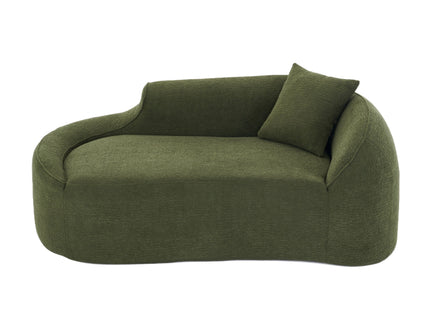 Compression Curved Chaise Longue Chair Indoor Loveseat Sofa Bed With Deep Seat And Pillow - Green
