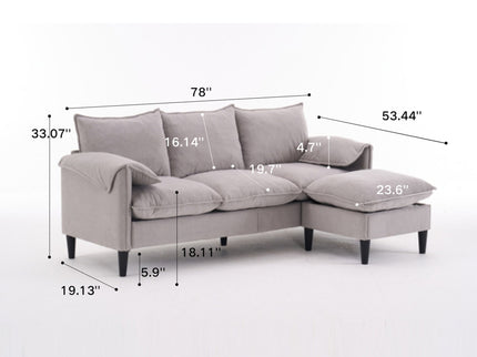 Convertible Combination Sofa With Footstools With Storage