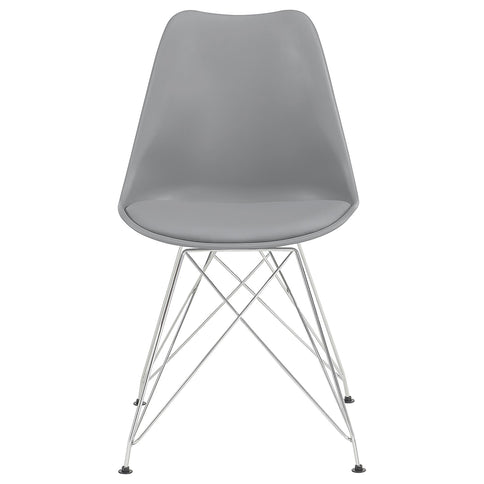 Padded Side Chair And Soft Upholstered Seat (Set of 2) - Gray