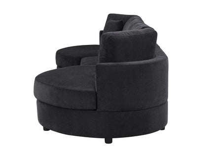 Modern 3 Seater Upholstered Sofa With Curved Design