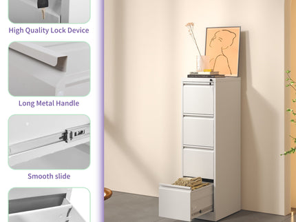 Steel Drawer Vertical File Cabinet With Lock For A4 Legal / Letter Size