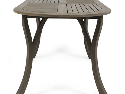 Outdoor Table With Smooth Lines, Slat Top