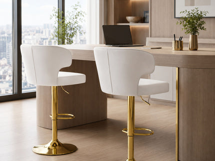 Adjustable Swivel Bar Chair With High Back Support