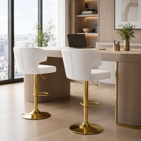 Adjustable Swivel Bar Chair With High Back Support