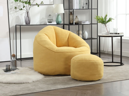 Bedding Bean Bag Sofa Chair High Pressure Foam With Footrest