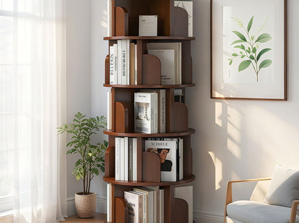 5 Tier Rotating Bookshelf, Spinning Design